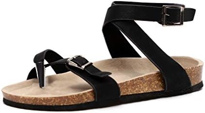 Womens Sandals Flat Summer Ankle Buckle Thong Flip Flop Platform Leather Casual Shoes Strappy Sandal Open Toe Black Brown Beige 35-44