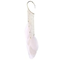 DONGLU Feathered Eared Bohemian Female Long Tassel Earrings Without Pierced Ears (Color : 5#, Size : A)