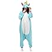 ZEAYEA Adult Animal Kigurumi Unicorn Cosplay Costume Pajamas Aqua Blue L