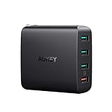 AUKEY Quick Charge 3.0 USB Wall Charger 4 Ports 42W Travel Charger, Compatible Samsung Galaxy S9 / S8+ / Note 8, LG G5 / G6, Nexus 5X / 6P, HTC 10, iPhone Xs/XS Max/XR, iPad Pro/Air and More
