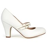 Brinley Co Women's Jackie Dress Pump, White, 8.5 M US