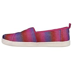 TOMS Kids Girls Alpargata Glitter Slip On Flats