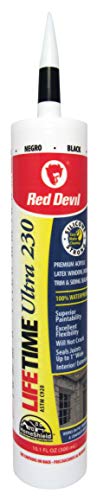 Red Devil 077060 Lifetime Ultra Premium Elastomeric Acrylic Latex Sealant, 10.1-Ounce, Black