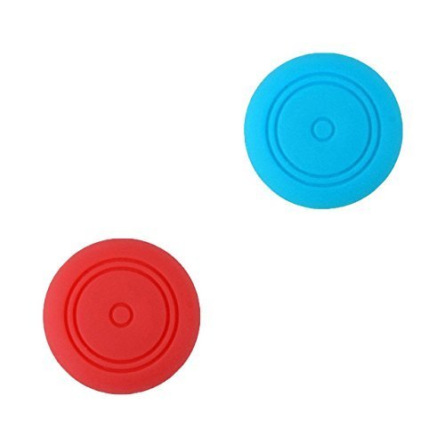 Analog Controller Gamepad Thumb Stick Grips Thumbsticks Joystick Cap Cover for Switch NS Controller (Red+Blue)