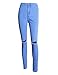 Creabygirls Women's Knee Ripped Hole High Waist Denim Jeans Pants(Small)
