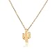 Zealmer Cactus Necklace Best Wish Cacti Pendant Necklace with Message Card for Love Ones