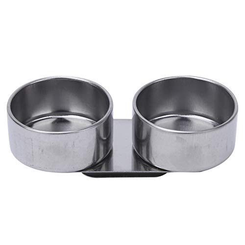 Stainless Steel Palette Cup Oil Painting Pot Large Mouth Double Dipper Oil Container with Lid Artists Palette Clip Cup Container