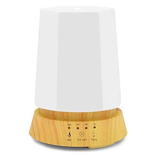 Essential Oil Diffuser BS-069 Ultrasonic Mute Humidifier Indoor Air Purification LED Color Night Light Anhydrous Intelligent Shutdown 350ml , White , 15x15x20cm