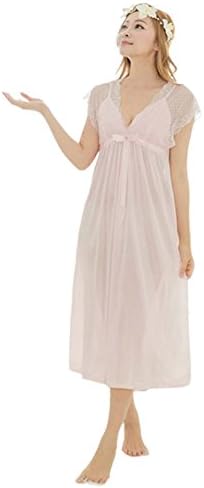 Lolidolls QM2061 Women's Empire Lace Trim Nightgown Strap Sleepwear Slip Pink