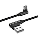 HOTWAV 4 ft Right Angle Type-C Cable Nylon Braided Ideal for Playing Games USB C 90 Degree Cable Compatible with Samsung, Moto and Other Devices (Black)