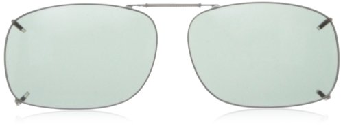 Solar Shield Clipon Rectangular 1 56 Polarized Sunglasses,Gunmetal,56 mm
