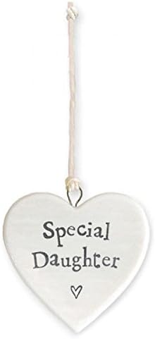 East Of India Small Porcelain Hanging Heart - Special Daughter