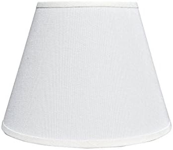 White Linen Lamp Shade (Spider) Small Desk, Table or Bedside Light Cover | Modern Home or Bedroom Decor | Easy to Install | 5" x 9" x 7"