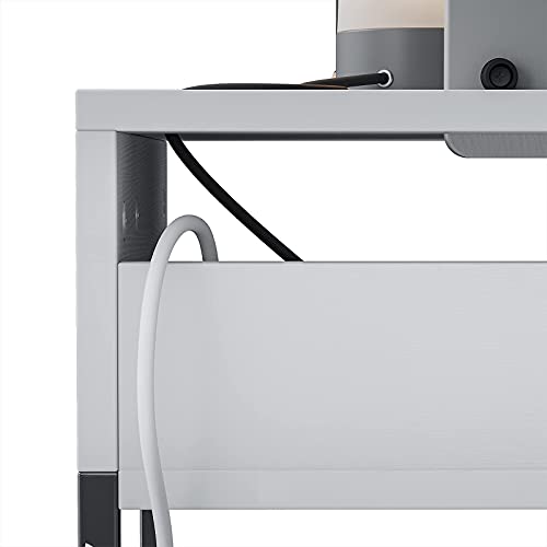 CubiCubi Side Table with Storage Compartment, Small End Table, Rustic