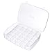 OULII 30 Grids Clear Plastic Jewelry Box Organizer Storage Container Box Makeup Ring Earring Necklace Organizer Storage Case with Adjustable Dividers (Transparent)