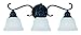 Maxim 11810ICBK Linda 3-Light Bath Vanity, Black Finish, Ice Glass, MB Incandescent Incandescent Bulb , 60W Max., Dry Safety Rating, 2700K Color Temp, Standard Dimmable, Metal Shade Material, 4032 Rated Lumens