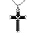 Cremation Jewelry Hawser Cross Pendant Memorial Urn Necklace for Ashes for Men,Black Silver