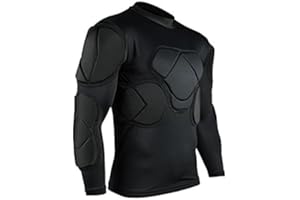 IUTZCAXU Body Safe Guard Padded Compression Shirts Long Sleeve Shoulder Rib Chest Protector Suit for Extreme Exercise X-Large