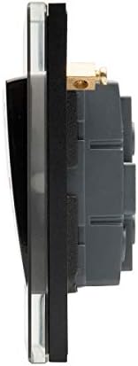 Retrotouch Crystal Quad Light Switch, Chrome Trim, 2-Way, 10AX, Black Glass - Image 4