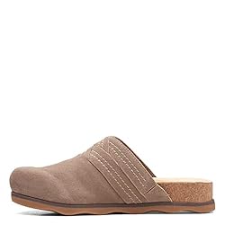 Clarks Women's Brynn Glide Clog, Pebble Suede, 9