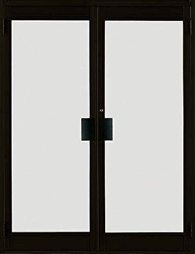 Amazon クリエラガラスドア 両開き 両把手仕様 内付型 1枚ガラス仕様 押板把手 16 W 1 692mm H 2 004mm ガラス種類 5mm透明ガラス 製品色 ブラック T 勝手 右勝手 Lixil リクシル Tostem トステム ドア