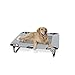 Outrav Elevated Dog Cot with Steel Frame - Foldable Raised Play and Rest Bed for Dogs and Cats - Heavy Duty Strong Material - Pet Cot with Bonus Storage Bag (Small 30” x 20” x 7”, Grey)