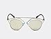 PenSee Womens Fashion Designer Retro Style Mirror Polarized Sunglasses (Silver)