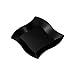 WAVEWARE PLASTIC PARTY DISPOSABLE PLATES | 6 Inch Black Hard Square Wedding Dessert Plates, 40 Ct | Elegant & Fancy Heavy Duty Hard Party Supplies Salad Plates for Holidays & Occasions