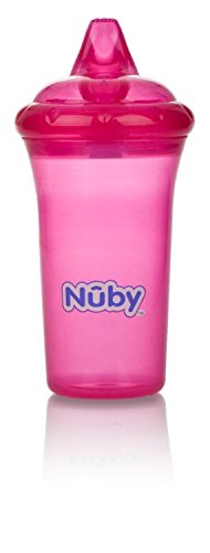 Nuby No Spill Cup With Reversible Valve, 9 Ounce, Pink