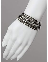 SPUNKYsoul pulsera de piel facetada declaración 4 Wrap Collection