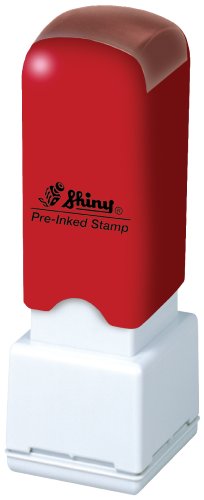 Shiny"E-Mailed" Square Stock Stamp, Red (HS037)