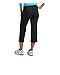 Womens Dri-more Stretch Core Capri Pants Activewear Casual Wear Black, XL