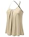 JJ Perfection Womens Casual Front Pleated Cami Tank Top