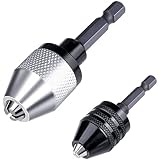 LABEAR Keyless Mini Drill Chuck Adapter – 1/4" Hex Shank, 0.3-3.2mm Capacity For Micro Drill Bits, Fits Cordless Screwdrivers & Drills