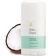 Attn: Grace Aluminum-Free Deodorant, Unscented - All Natural Long Lasting and All Day Odor and Sw...