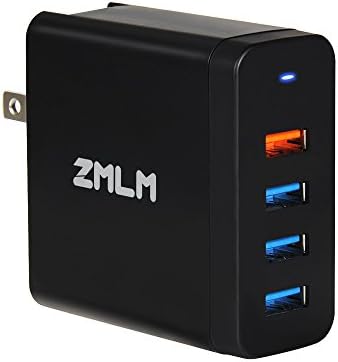 Quick Charge 3.0 36W Wall Charger ZMLM 4 Port[QC3.0+3Standard USB Port]Fast Charging Station for Galaxy S7 / S6 / Edge / Plus, Note 5 / 4,LG G6, HTC 10 One A9, Pixel,Nexus,iPhone 7,iPad and More