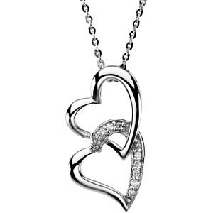 'Sisters By Heart' Double Heart Necklace, 18".