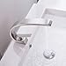 OWOFAN Contemporary Single Handle Single Hole Curved Type Bathroom sink Faucet Brushed Nickel Vanity Sink Faucet 16990SN