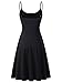 VETIOR Women's Sleeveless Adjustable Strappy Flared Midi Skater Dress Large Black