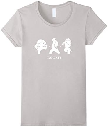 Womens Escati Elephant - Triple Yoga Pose T-Shirt Medium Silver