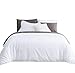 SUSYBAO White Duvet Cover Queen 100% Cotton 3 Pcs Set 1 Solid Color Hotel Duvet Cover with Zipper Ties 2 Pillow Shams Farmhouse Hotel Collection White Bedding Set Soft