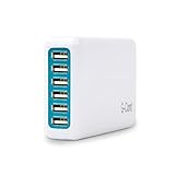 G-Cord (TM) 35W 7Amps Multi Port USB Charger Family Sized Desktop USB Charging Station for iPhone 6 6 Plus 5s 5c 5 4s 4, iPad Air Mini, Galaxy S5 S4, Note 3 2, HTC One (M8), Tablets, Nexus and More (White)