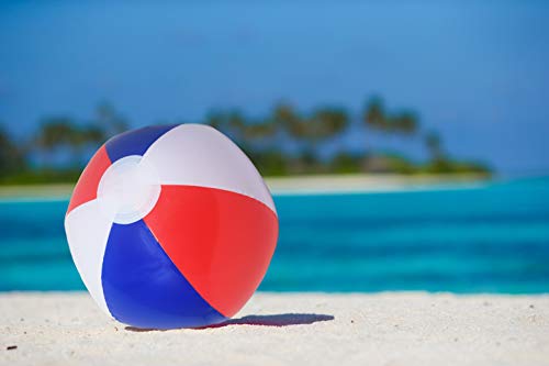 image for Beachgoer 12-Inch Bulk Pack of 12 Red White Blue Beach Ball - Patrioti
