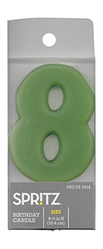 Spritz Molded # 8 Birthday Candle (1 Count) (Green)