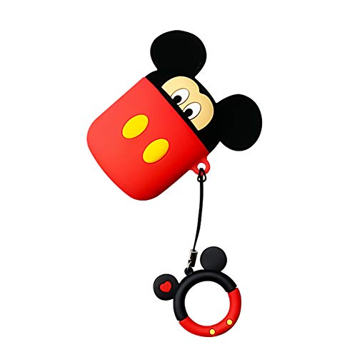 DISNEY COLLECTION Airpods Case, 3D Cute Cartoon Airpods Cover Accessories Soft Silicone Wireless Charging Headphone Case Shockproof Protective Cover Skin for AirPods 1/2（Mickey Mouse）