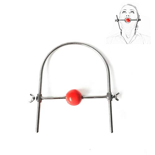 COSY-L Open Mouth Plug Ball Gag Stainless Steel Bondage Slave Restraints Fetish Bondage Bite Gag BDSM Restraint Oral,Red
