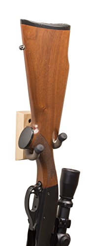 Hold Up Displays - Vertical Gun Hanger and Rifle Storage Securely Holds Firearm and Bow - Real Hardwood Harvested in Wisconsin - Made in USA
