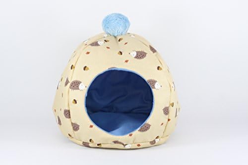 (Blue) New Hedgehogs printed beds for Hedgehog , Hamster and Other Small Animals. Cotton. Easy to Clean. Machine Washable. Water Washable. Hand-made.HIDE OUT.