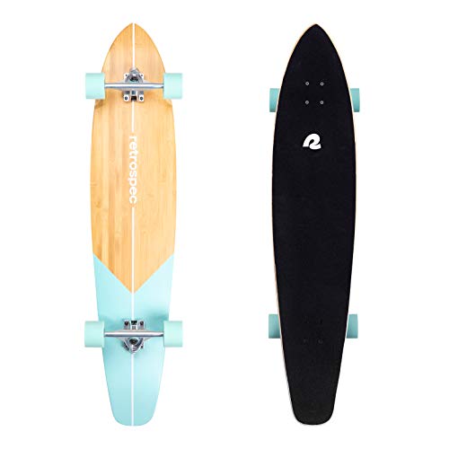 Retrospec Zed Pintail & Cruiser Longboard Adult Skateboard - 44in Bamboo &