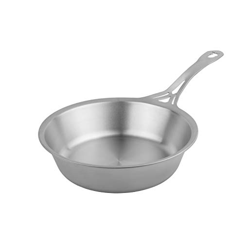SOLIDTEKNICS 8inch/1.6Qt Sauté Fry Pan/Cookware, Silver One Piece Construction (no rivets